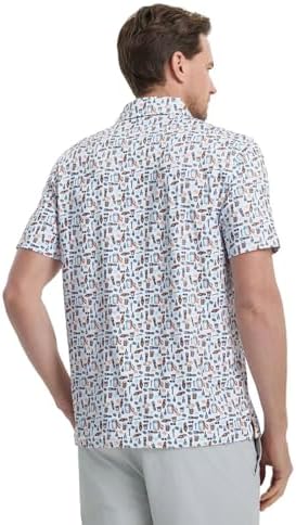 M MAELREG Mens Golf Shirt Short Sleeve Dry Fit Print Moisture Wicking - Image 5