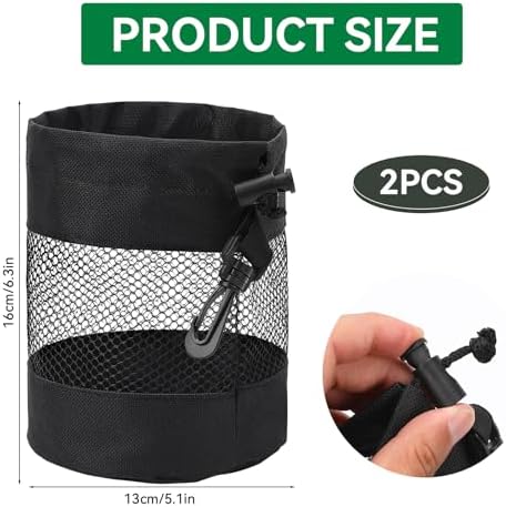 JJUNW 2 Pcs Golf Balls Storage Bag, Nylon Mesh Golf Ball Bags, Golf Pouch Bags - Image 2