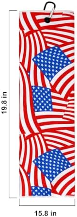 Flag and Eagle Microfiber Golf Towel Waffle Weave Towel - Image 6