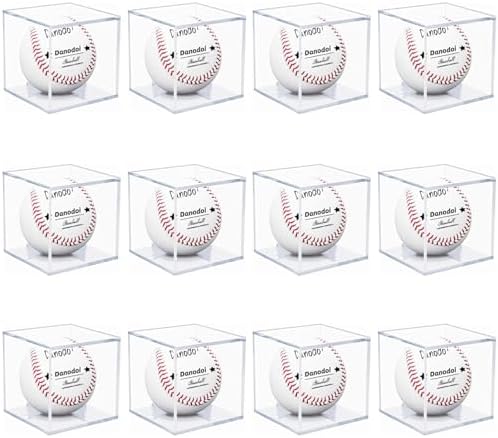 Danodoi 12 Pack UV Protected Clear Acrylic Baseball Display Cube by DANODOI