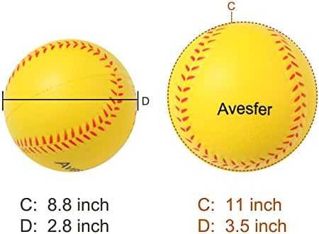 Practice Foam Softballs 11 inch Soft Oversize Foam Baseballs Hitting 6 Pack - Image 4