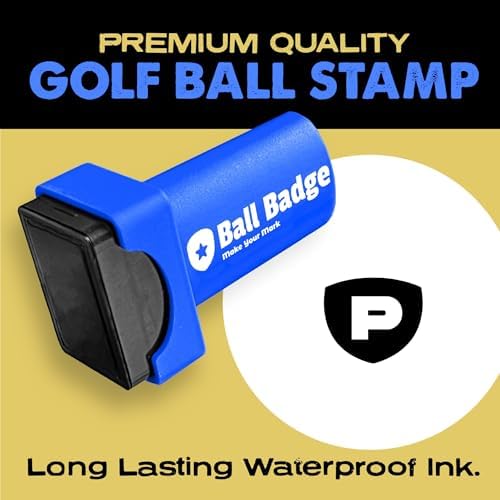 Ball Badge Monogram Golf Ball Stamp, Shield Initial P - Image 3