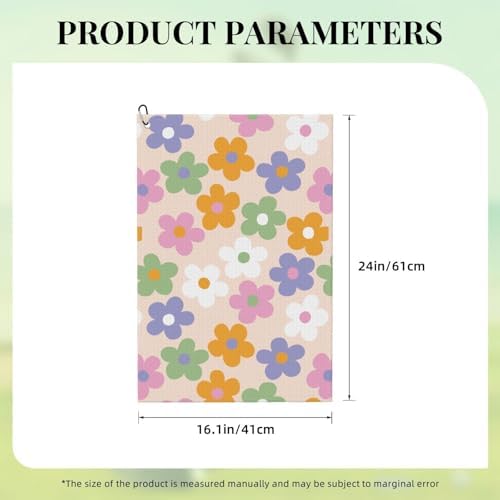 Cute Flowers Floral Golf Towel - Image 4
