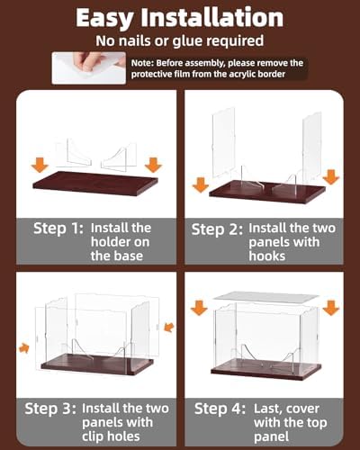 Fitense Full Size Acrylic Football Display Case Solid Wood Base - Image 3