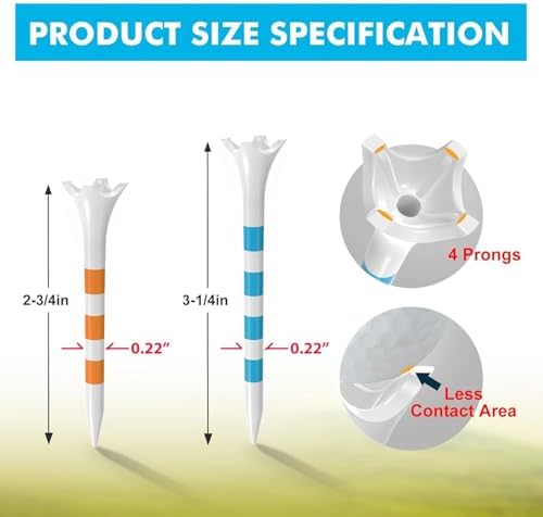 60/100 Pack Plastic Golf Tees, Enhanced Durability & Stability, Designed to - Image 3
