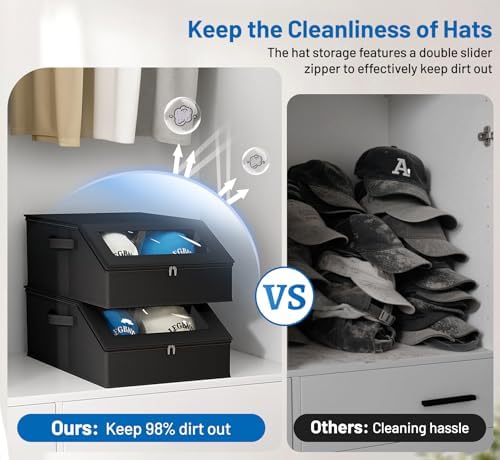 AOODA Sturdy Hat Storage for Baseball Caps, Holds up to 24 Caps Clear Hat - Image 5