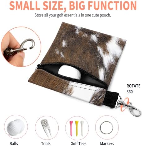 Golf Tee Pouch with Zipper and Metal Clip, Portable Golf Accessory Bag - Image 3