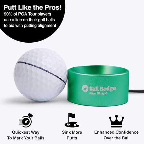 Aim Stripe, Golf Ball Alignment Tool, Full Metal, Training Aid - Image 2