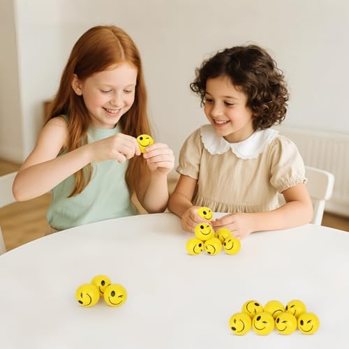 20PCS Squeeze Toys Face Stress Balls Bulk Funny Yellow Stress Balls - Image 4