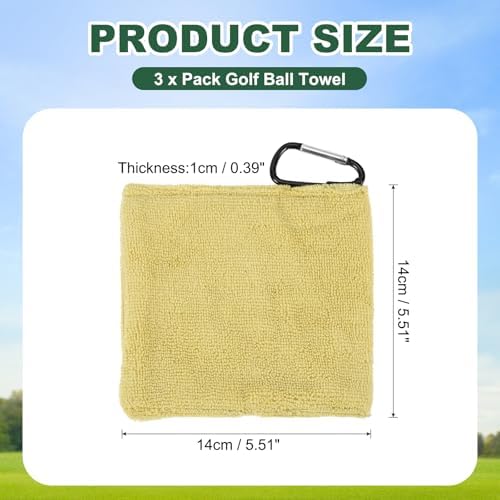 3Pcs Golf Ball Towel 5.5"x5.5" - Image 2