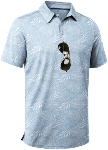 ZITY Men's Golf Shirts Short Sleeve Print Patterns Casual Collared Polo by ZITY