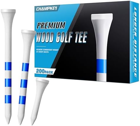 CHAMPKEY Premium Wood Golf Tees 200 Count by ++Champkey