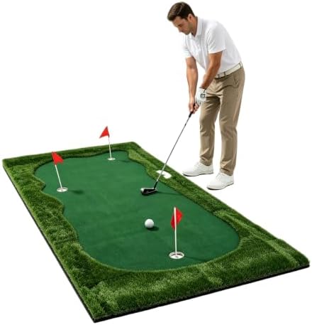 Golf Practice Mat–Indoor/Outdoor Putting Green & Hitting, 5x5/5x10/5x12 ft by FNRKUF