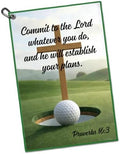 Proverbs 16:3 Commit to The Lord Whatever You Do Printed Golf Towel by GEYGIE