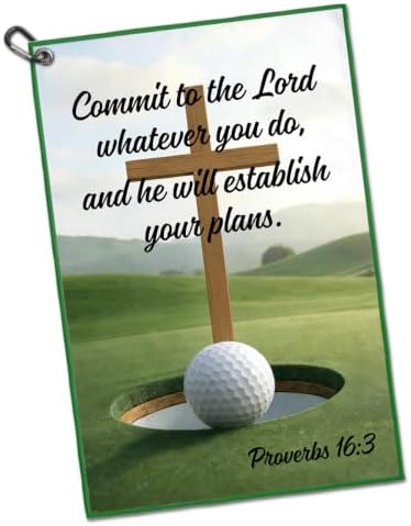 Proverbs 16:3 Commit to The Lord Whatever You Do Printed Golf Towel by GEYGIE