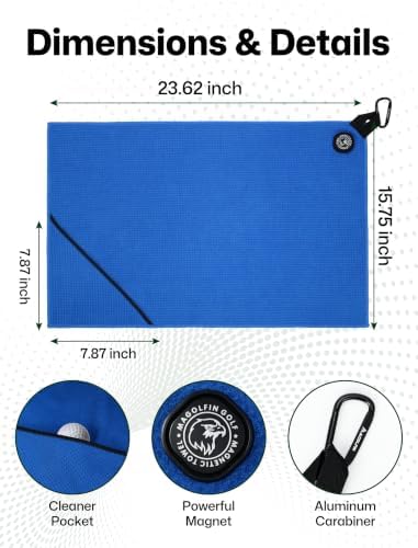 Magnetic Golf Towel 23.6"x15.7" Large Size - Image 6
