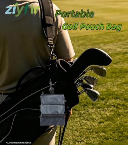 Golf Tee Pouch Detachable Golf Valuables Pouch Golf Ball Bag - Image 7