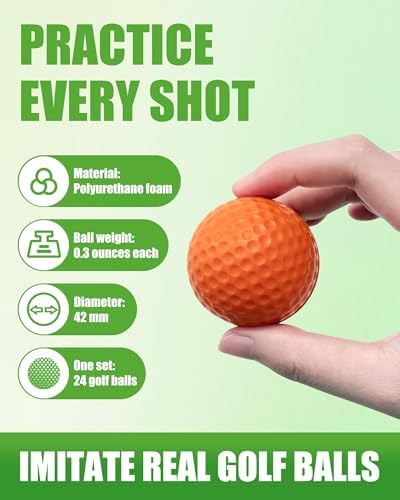 24 Pack Foam Golf Practice Balls, Practice Golf Balls - Image 2