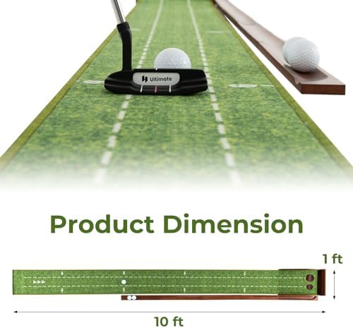 Goplus Golf Putting Mat, 10FT Putting Green Practice Training Aid - Image 7