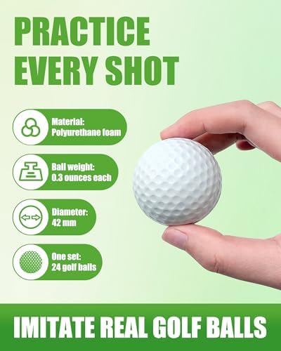 24 Pack Foam Golf Practice Balls, Practice Golf Balls - Image 2