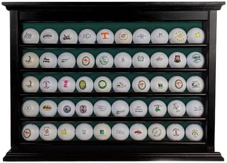 Golf Ball Display Case | Holds 50 Golf Balls | Handcrafted Solid Wood | Four by EurekaGolfProducts