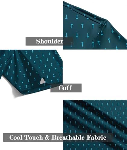 ZITY Men's Golf Shirts Short Sleeve Print Patterns Casual Collared Polo - Image 5