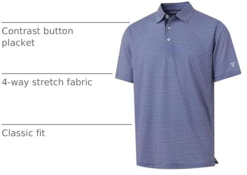 M MAELREG Mens Golf Shirt Short Sleeve Dry Fit Print Moisture Wicking - Image 4
