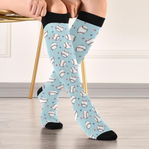 White Baseballs Stitching Compression Sock - Image 3