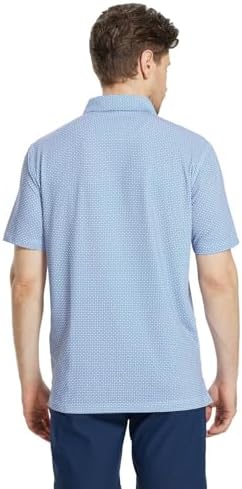 M MAELREG Mens Golf Shirt Short Sleeve Dry Fit Print Moisture Wicking - Image 5