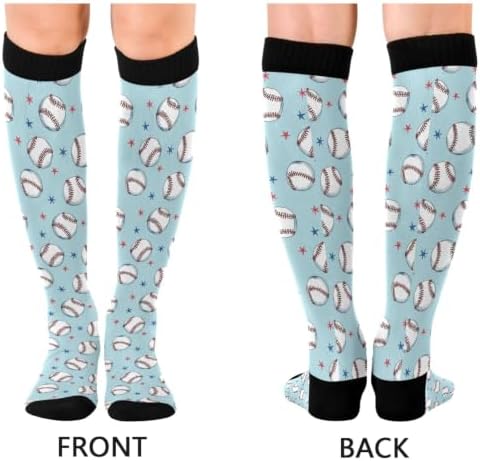 White Baseballs Stitching Compression Sock - Image 2