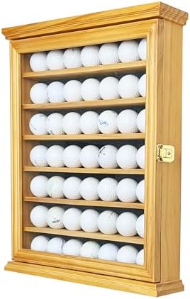 Golf Ball Shadow Box – 49-Ball Solid Wood Display Case, 98% UV-Protected Glass by arborishthink