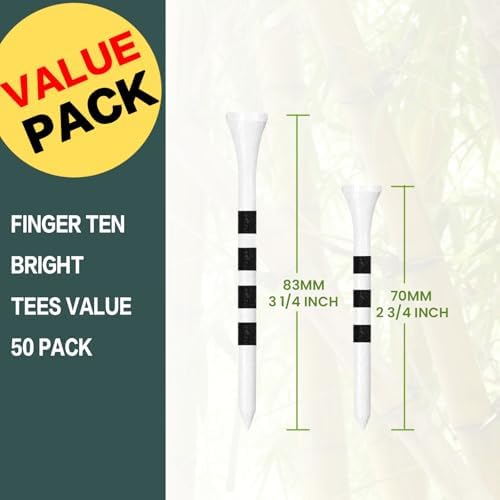 FINGER TEN Golf Tees Wood 2 3/4" 3 1/4" 50/120 Count - Image 2