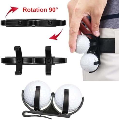 2 Pack Golf Ball Holder Belt Clip Golf Ball Waist Bag Portable Lightweight - Image 3