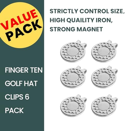 FINGER TEN Golf Hat Clip Magnetic Silver Set 3/6/9/12 Pack - Image 2