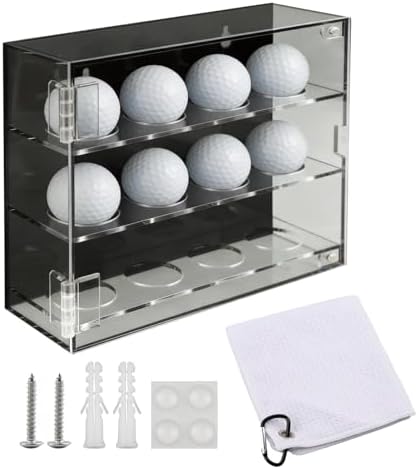 3-Tier Acrylic Golf Ball Display Case by Unknown