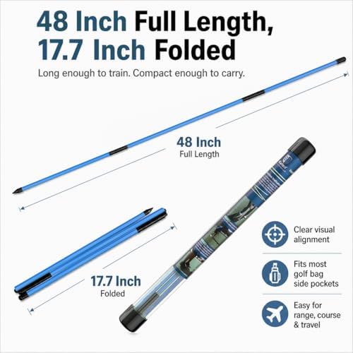 CAITON Golf Alignment Sticks, 48-in Collapsible Rods - Image 3