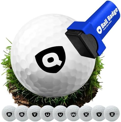 Ball Badge Monogram Golf Ball Stamp, Shield Initial Q by AlibiGolf