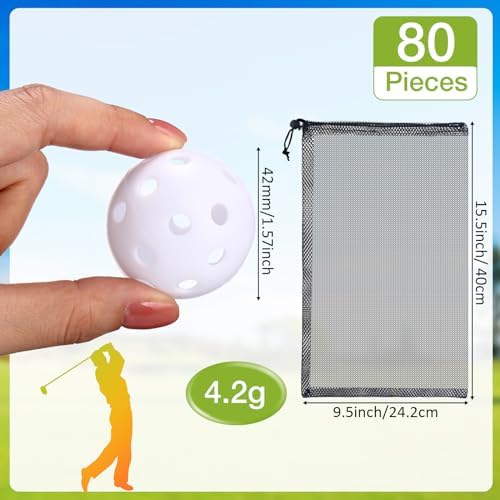 MiniInflat 80 Pcs Practice Golf Balls Plastic 42mm - Image 2