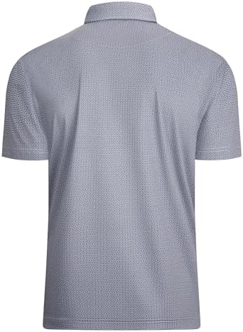 Alex Vando Mens Golf Shirt Moisture Wicking Classic Print Golf Shirts - Image 3