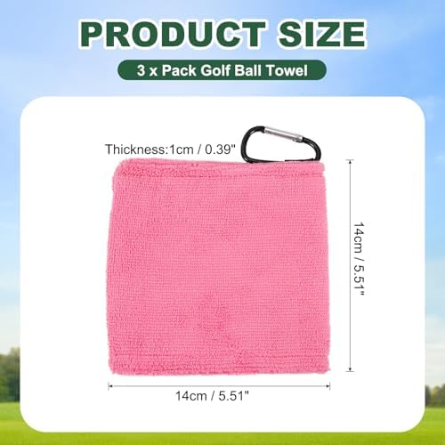 3Pcs Golf Ball Towel 5.5"x5.5" - Image 2
