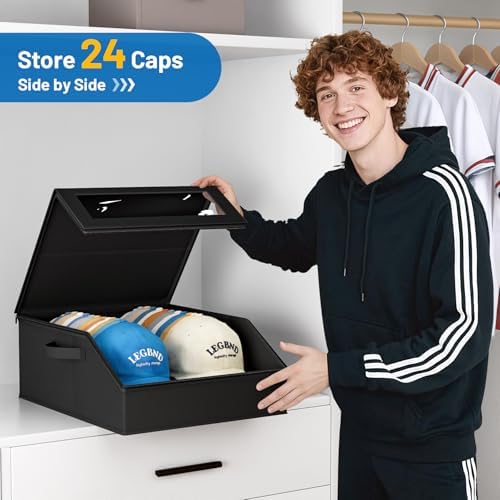 AOODA Sturdy Hat Storage for Baseball Caps, Holds up to 24 Caps Clear Hat - Image 3