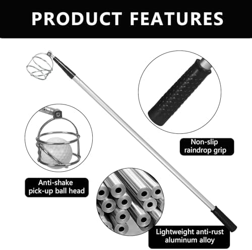 Golf Ball Retriever Telescopic, Up to1.9m/6.2Ft, Carbon Fiber Material - Image 5