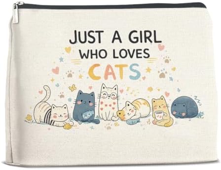 YeleY Cat Lover Gift Makeup Bag, Cute Cat Cosmetic Pouch by YeleY