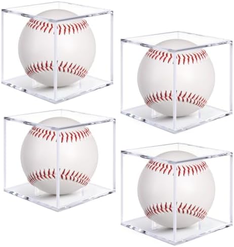 Guirnd 4 Pack Baseball Display Case, UV Protected Acrylic Baseball Holder by Guirnd