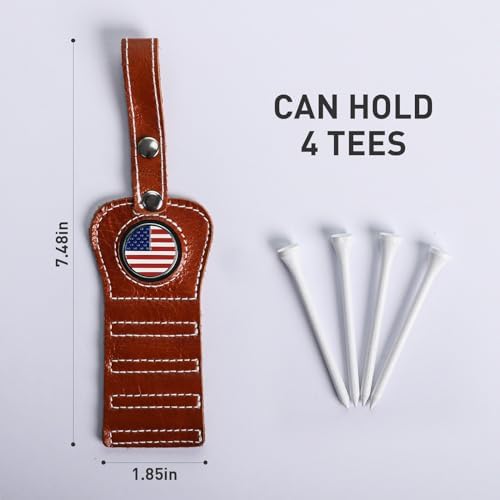 VEASAERS Golf Tee Holder with USA Ball Marker & 4 Wood Tees - Image 2