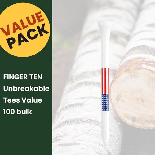FINGER TEN Wooden Golf Tees Western Birch 100 Pack - Image 2
