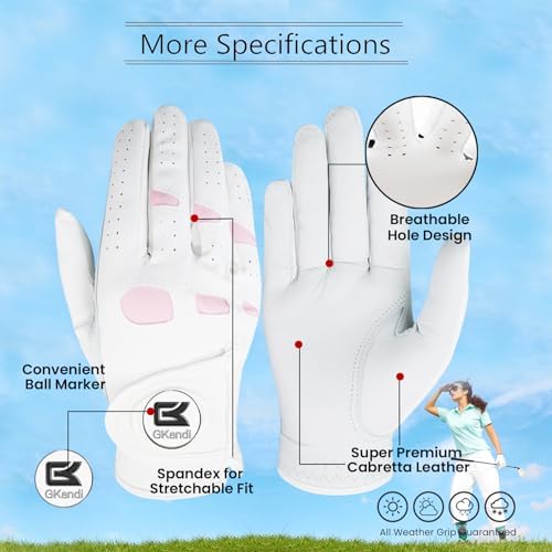 Golf Gloves Women with Ball Marker 1 Pack - Image 2