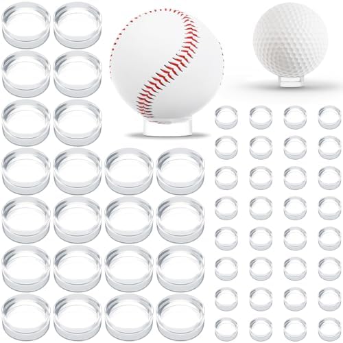 100 Pcs Baseball Holder Ring Stand 0.6/1.22 Inch Round Acrylic Stands, Small by PartyZealot