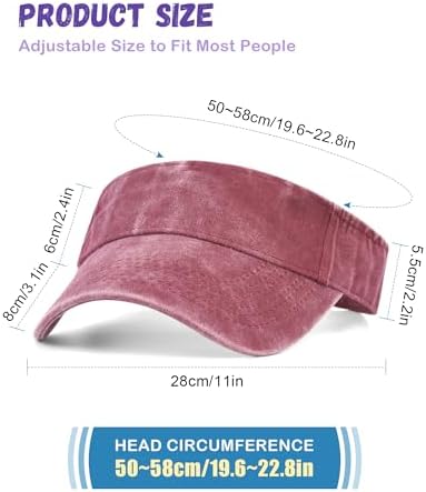 IYEBRAO 3 Pack Sun Visor Hat Sport Vintage Washed Adjustable Cotton Empty Top - Image 5