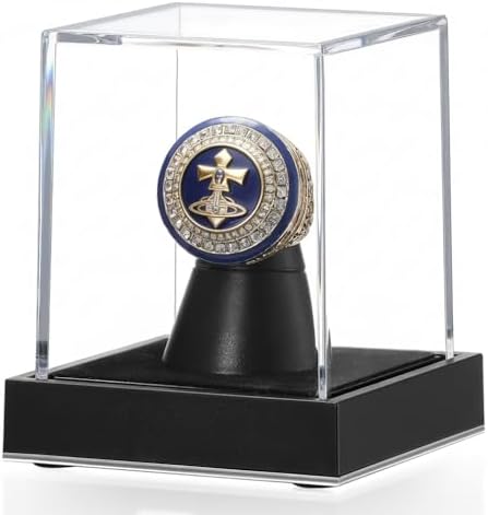 JupDec Championship Ring Display Case, Dustproof Cube Showcase by JupDec